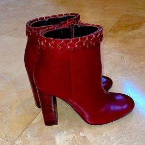 Burgundy Leather Tory Burch Boots Size 7.5 Women’s